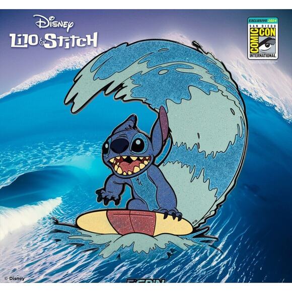 COPY - Disney Surfing Stitch FiGPiN XL #X75 Exclusive Pin Set LE 500 SDCC 2024 - Picture 1 of 2